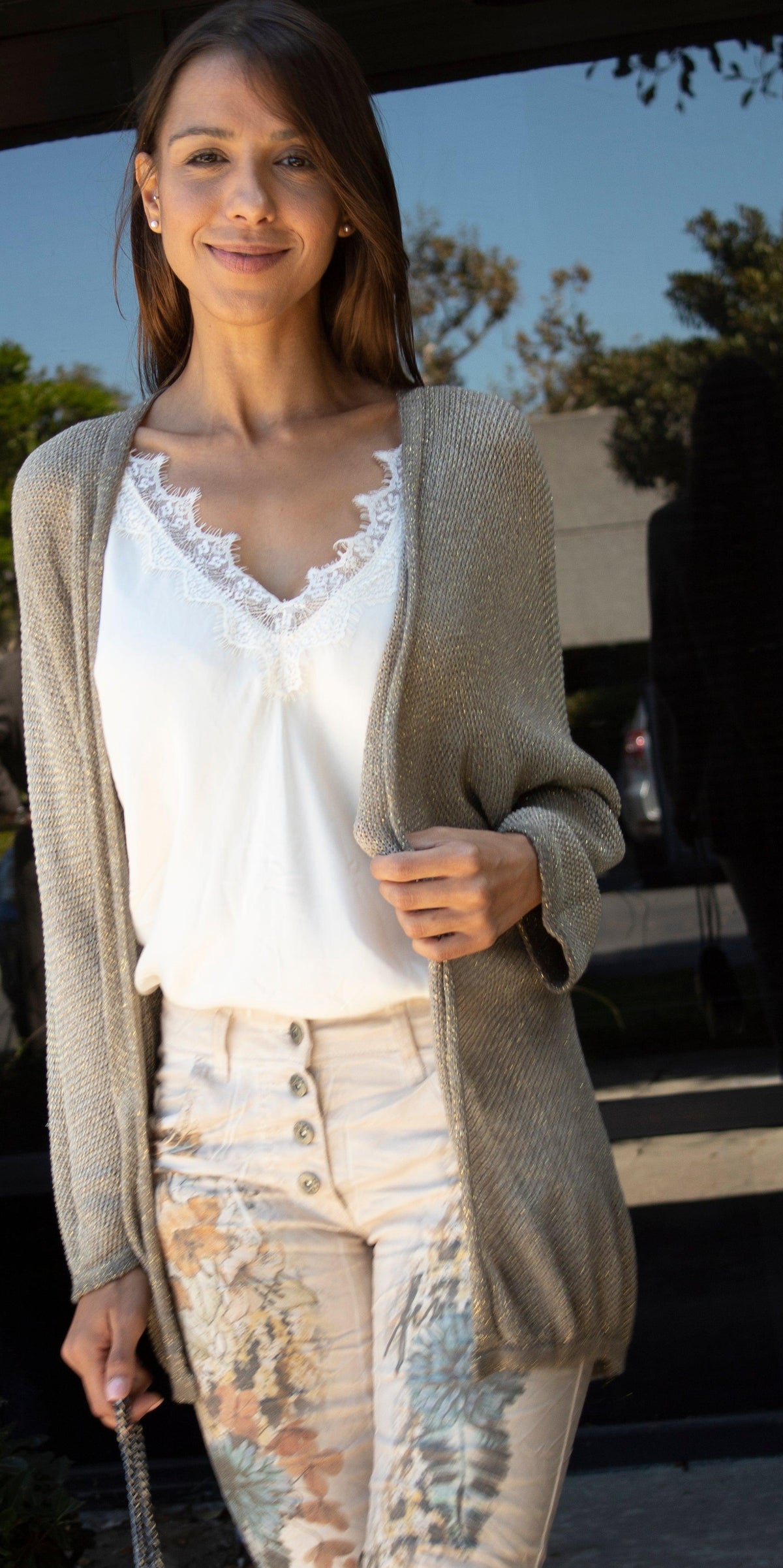 Demi Cami - Gigi Moda - Made in Italy # Blouse, Cami, DEEP V-NECK, free shipping, Gigi Moda, italian top, Made in Italy, OS, resort, resort wear, Top