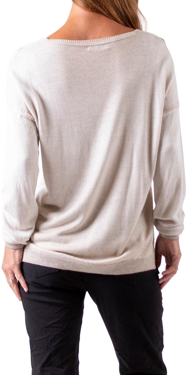 Bravo Knit Sweater - Gigi Moda - Made in Italy # casual sweater, embossed, Embroidered, free shipping, Gigi Moda, Italian Sweater, Knit, knit sweater, Made in Italy, one size, Sweater