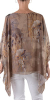 Seta Fall Floral Kaftan - Shop Gigi Moda - Made in Italy # 100% Silk, Blouse, floral, floral design, Floral Print, gigi moda, italian silk blouse, Kaftan, Made in Italy, OS, resort, resort wear, Silk, silk blouse