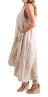 Andria Tunip Linen Dress - Shop Gigi Moda - Made in Italy # dress, dresses, Linen, linen dress, made in italy, sleeveless