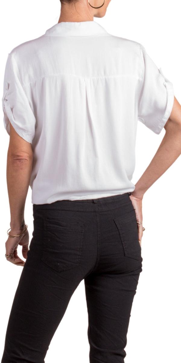 Nerina Button Down Shirt - Gigi Moda - Made in Italy # button down, collared, Embroidered, floral pattern, front tie, Gigi Moda, italian apparel, italian brand, Italian Clothing, italian shirt, Made in Italy, online shopping, OS, shirt, shop gigi moda, Top