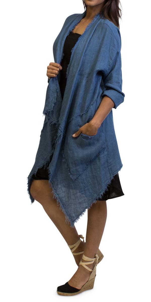 Aisha Linen Cardigan - Gigi Moda - Made in Italy # 100% Linen, Cardigan, Gigi Moda, hand wash, Linen, Made in Italy, one size, OS, washable