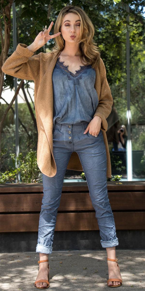 Viviana Comfy Jean - Gigi Moda - Made in Italy # basic, casual, comfy, fall, free shipping, italian jeans, jean, made in italy, skinny, solid, spring, staple, straight leg, stretchy, summer