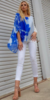 Seta Corfu Kaftan - Shop Gigi Moda - Made in Italy # 100% Silk, Blouse, flowy, Gigi Moda, italian top, loose fit, Made in Italy, one size, Silk, spring, summer, Tie Dye