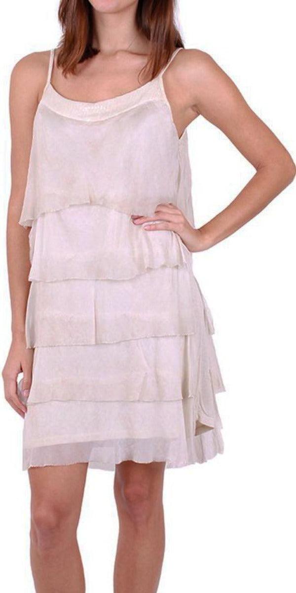 Siena Sequined Dress - Gigi Moda - Made in Italy # 100% Silk, Dress, Layers, Made in Italy, OS, Ruffle, Sequins, Silk, Spaghetti Strap