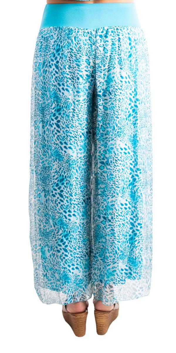 Jasmin Cheetah slit Pants - Gigi Moda - Made in Italy # Cheetah Print, clothing for women, comfortable fit, italian clothes, made in italy, pant, womens clothing