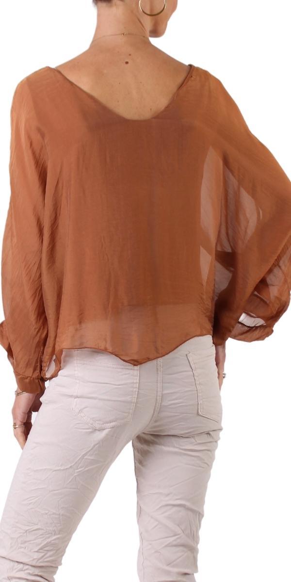 Isabetta Silk Crop Top - Gigi Moda - Made in Italy # italian clothing, made in italy, silk, silk blouse, womens clothing, womens tops