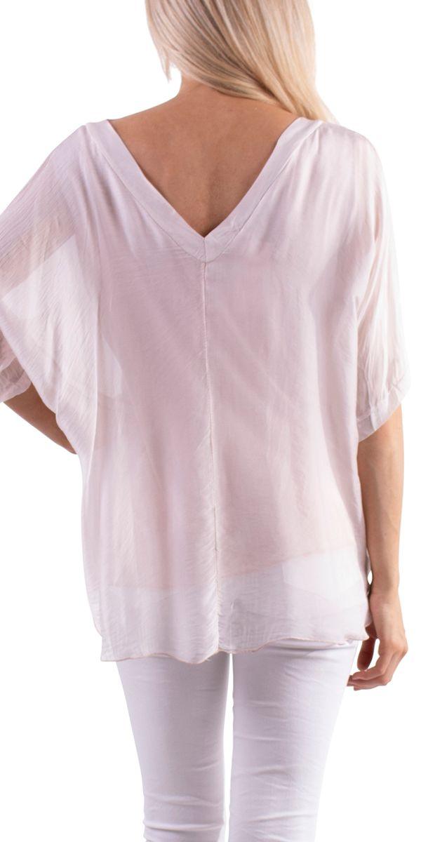 Diana Top - Gigi Moda - Made in Italy # 100% Silk, Blouse, free shipping, Gigi Moda, italian top, Made in Italy, OS, resort, resort wear, Silk, Top, washable