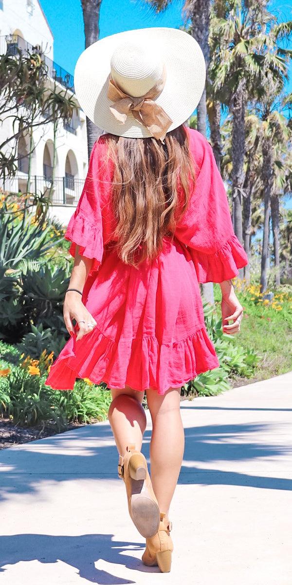 Atalia Tunic - Gigi Moda - Made in Italy # Cotton, Dress, Gigi Moda, Linen, Made in Italy, one size, OS, ruffle dress