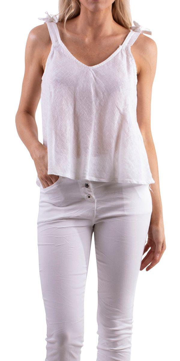 Farbella Linen Tank - Gigi Moda - Made in Italy # 100% Linen, free shipping, italian top, Linen, Made in Italy, resort wear, Sleeveless, summer, Top