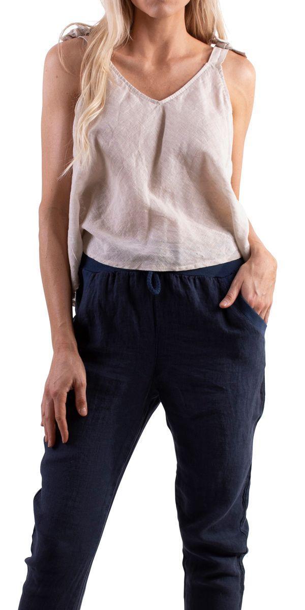 Farbella Linen Tank - Gigi Moda - Made in Italy # 100% Linen, free shipping, italian top, Linen, Made in Italy, resort wear, Sleeveless, summer, Top