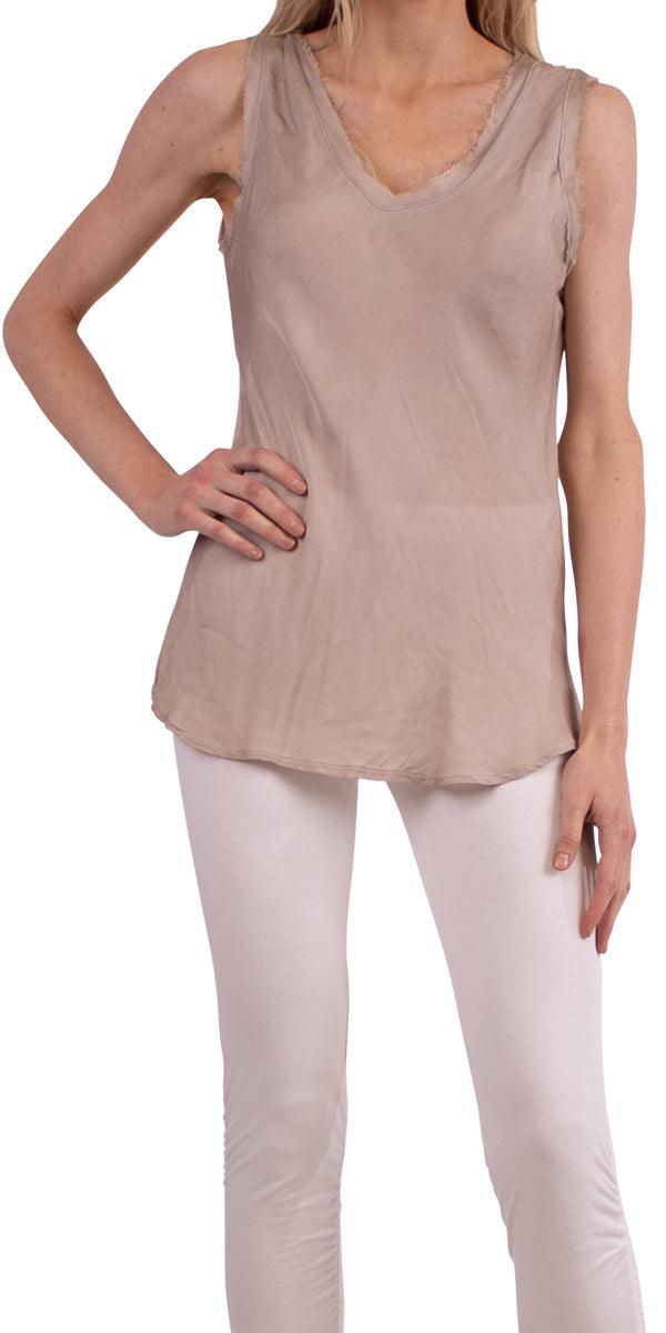 Maglietta Tank - Gigi Moda - Made in Italy # Gigi Moda, hand wash, italian top, Made in Italy, OS, Silk, tank, Top, washable