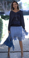 Bianca Silk Skirt - Shop Gigi Moda - Made in Italy # asymmetrical, Made in Italy, one size, OS, raw edges, resort, resort wear, SHORT skirt, silk, skirt, viscose